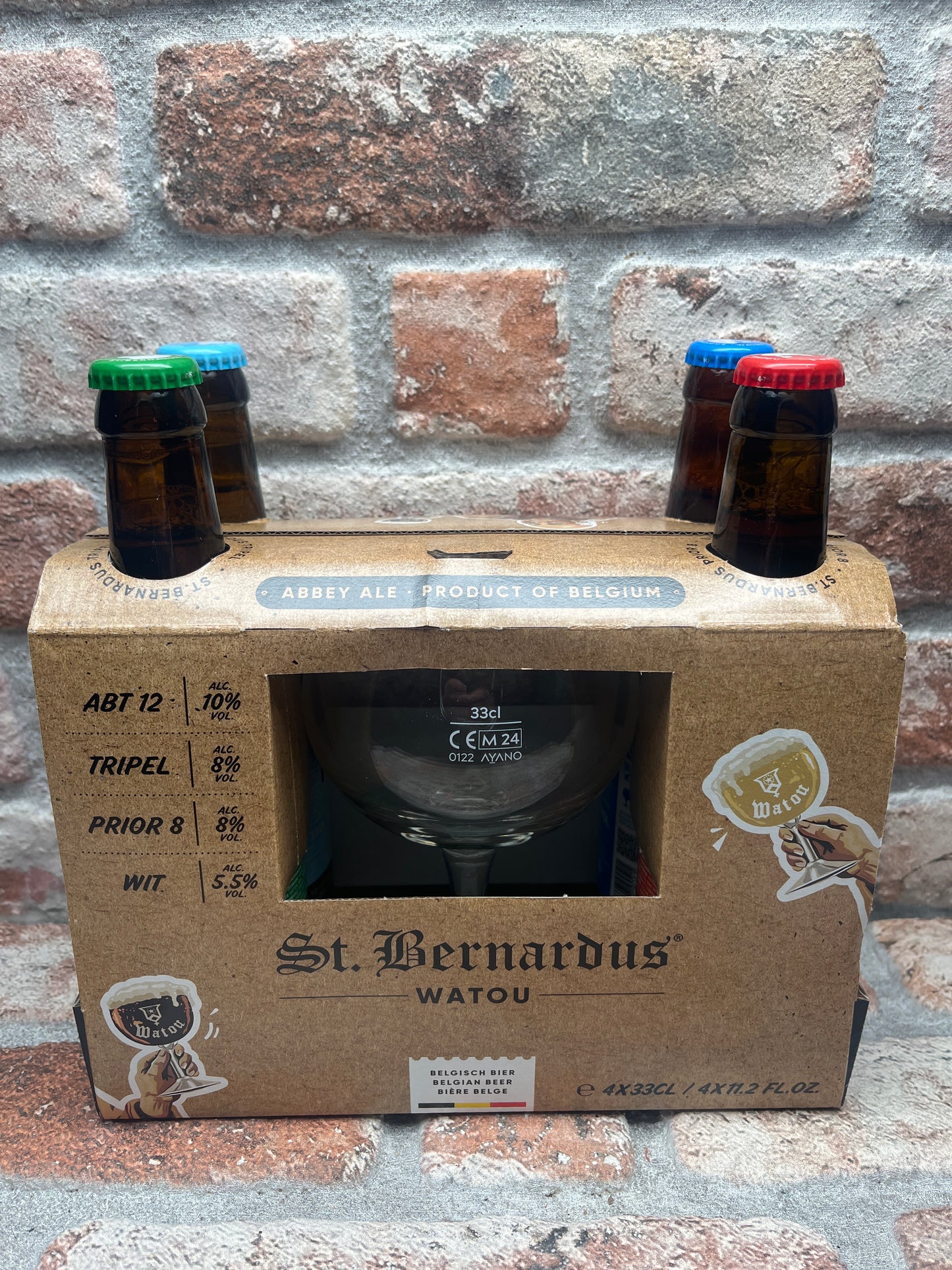 Brouwerij Sint-Bernardus Geschenkverpakking 4 bieren plus glas Cadeaupakket - 33 CL
