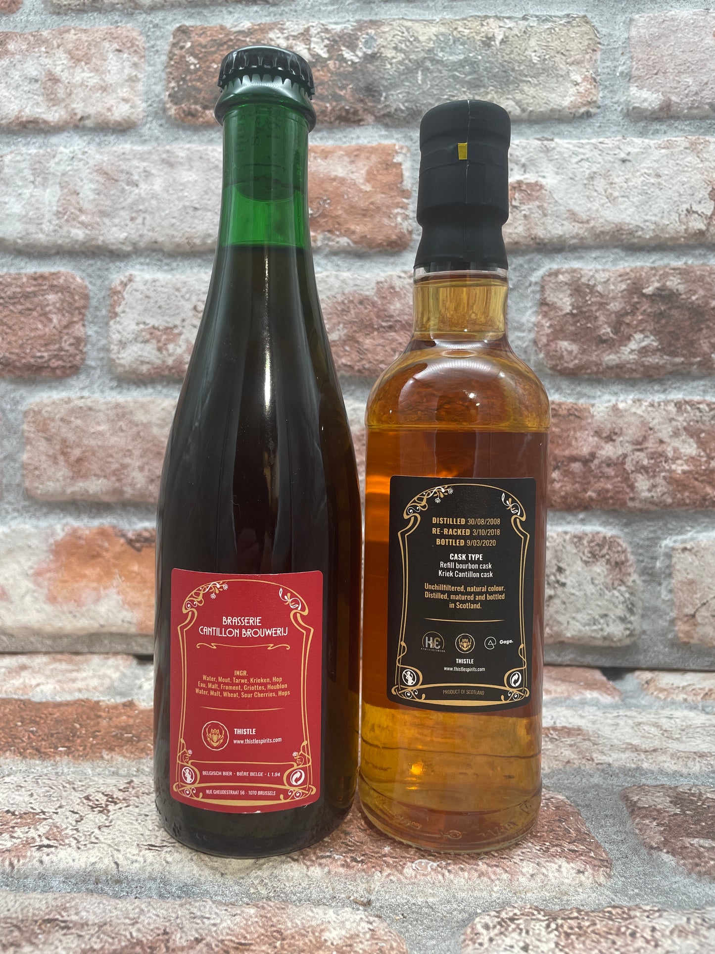 Cantillon Kriek 2020 & Kriek Finished Glen Moray Single Malt Lambiek/Geuze - 37.5 CL