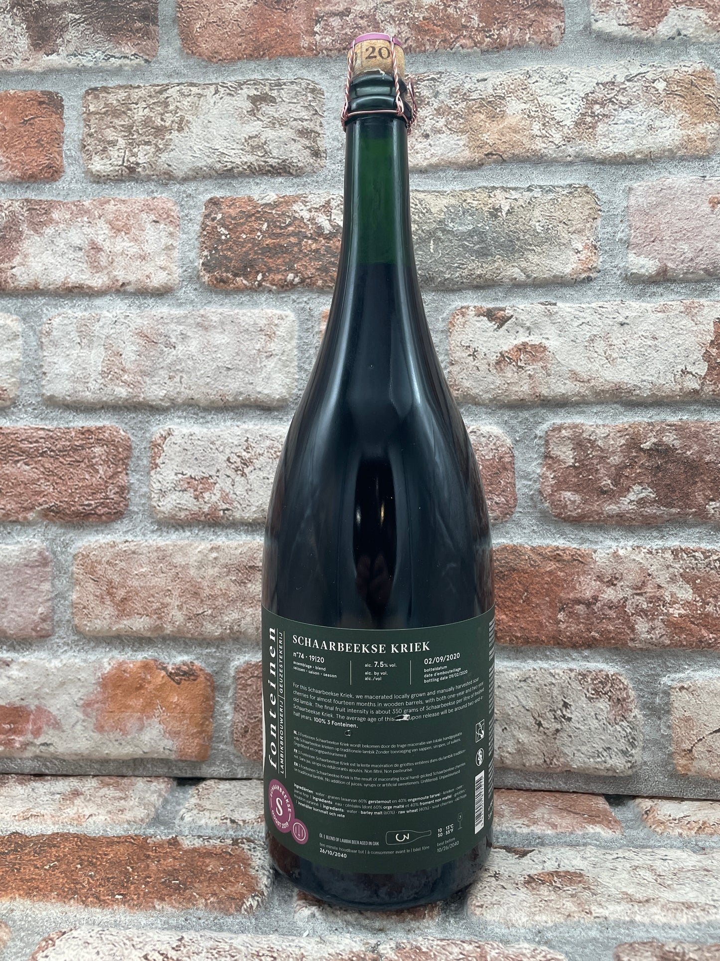 3 Fonteinen Schaarbeekse Kriek Oogst 2019 (Season 19/20) Blend No.74 2020 Lambiek/Geuze - 3 L