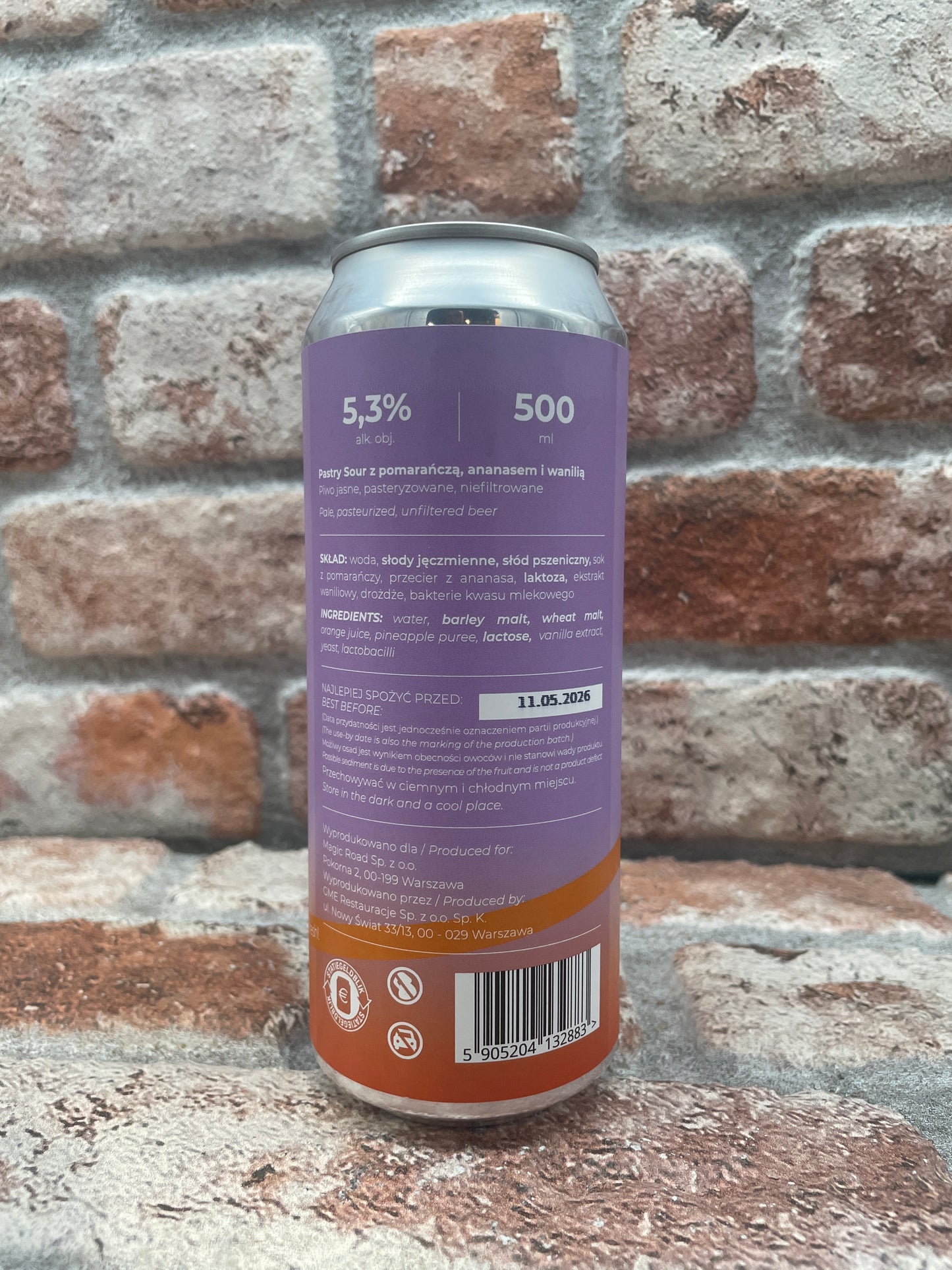 Magic Road Pretty Orange, Pineapple & Vanilla Sour - 50 CL