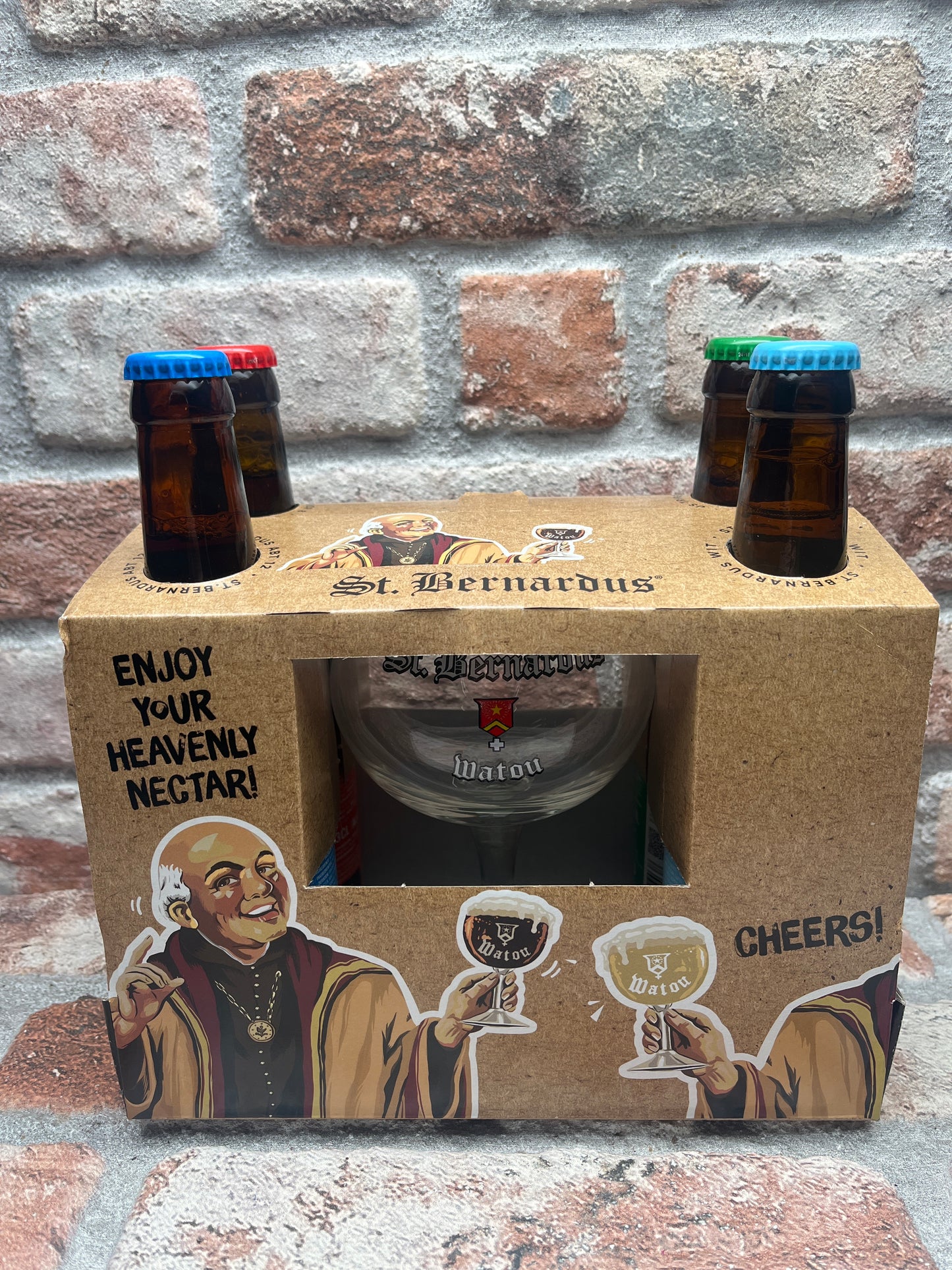 Brouwerij Sint-Bernardus Geschenkverpakking 4 bieren plus glas Cadeaupakket - 33 CL