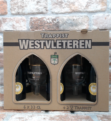 Westvleteren Gift set 2022 6 flessen & 2 glazen Quadrupel Bier 33