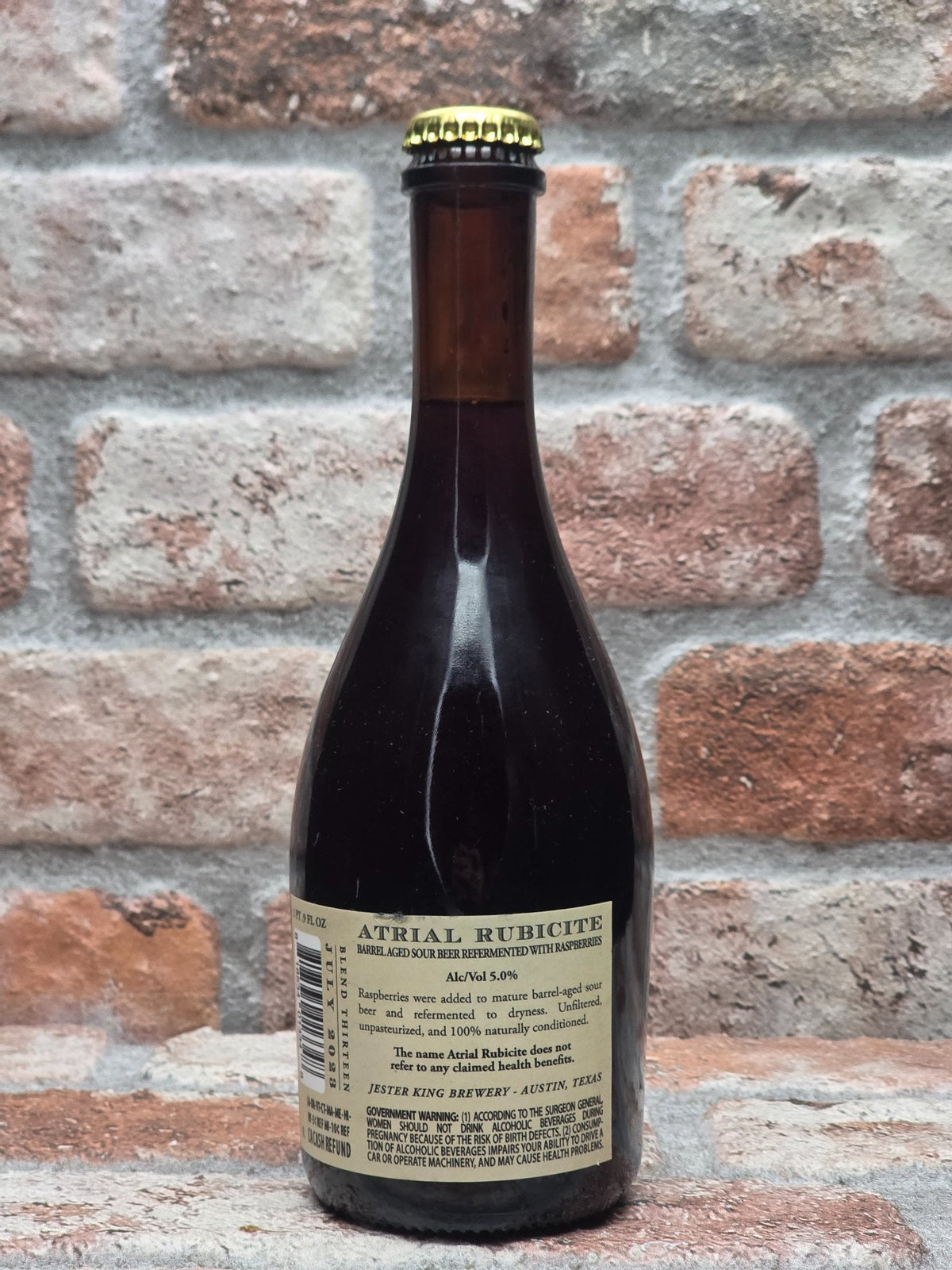 Jester King Brewery Atrial Rubicite (Blend 13) — achterkant